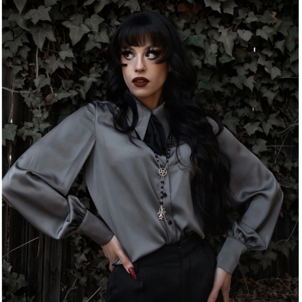 NWT Gray Lively Ghosts Blouse Size 3X